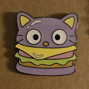 Cute Cat Burger Enamel Pin 3/$15